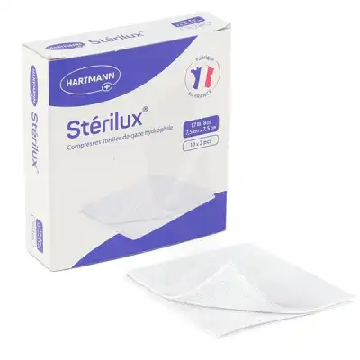 STERILUX ES Compresse gaze stérile 7,5x7,5cm 10Sach/2