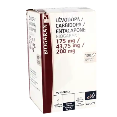 LEVODOPA/CARBIDOPA/ENTACAPONE BIOGARAN 175 mg/43,75 mg/200 mg, comprimé pelliculé