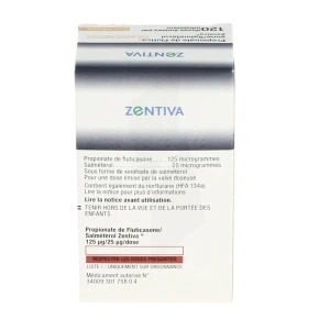 Propionate De Fluticasone/salmeterol Zentiva 125 Microgrammes/25 Microgrammes/dose, Suspension Pour Inhalation En Flacon Pressurisé