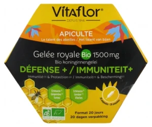 Vitaflor Apiculte GelÉe Royale Bio 1500 Mg S Buv DÉfense+ 20amp/15ml