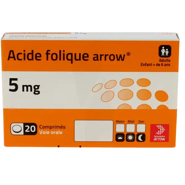 Acide Folique Arrow 5 Mg, Comprimé