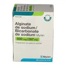 ALGINATE DE SODIUM/BICARBONATE DE SODIUM MYLAN 500 mg/267 mg, suspension buvable en sachet