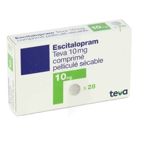 Escitalopram Teva 10 Mg, Comprimé Pelliculé Sécable