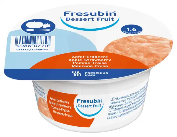 Fresubin Dessert Fruit Nutriment Pomme Fraise 4pots/125g