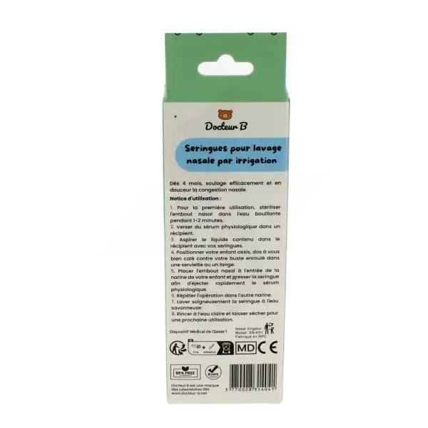 Docteur B Seringue Lavage Nasal B/2