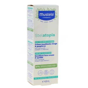 Mustela Stelatopia Crème émolliente Visage Et Paupières à L’oléodistillat De Tournesol Bio 40 Ml