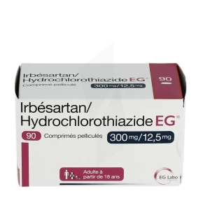 Irbesartan/hydrochlorothiazide Eg 300 Mg/12,5 Mg, Comprimé Pelliculé