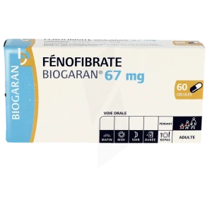Fenofibrate Biogaran 67 Mg, Gélule