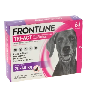 Frontline Tri-act Solution Pour Spot-on Pour Chiens 20 - 40 Kg, Solution Pour Spot-on