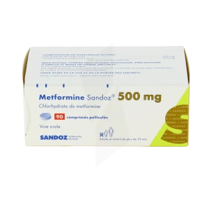 Metformine Sandoz 500 Mg, Comprimé Pelliculé