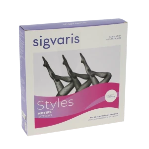 Sigvaris Styles Motifs Plumetis Collant Classe 2 Femme Noir Long M