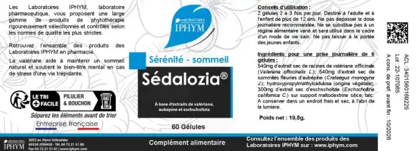 Iphym Conseil Sédalozia Sérénité & Sommeil Gélules B/60