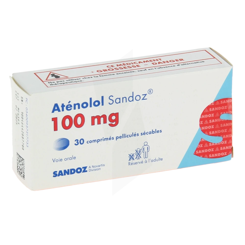 Atenolol Sandoz 100 Mg, Comprimé Pelliculé Sécable