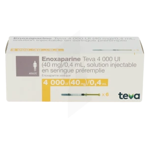 Enoxaparine Teva 4000 Ui (40 Mg)/0,4 Ml, Solution Injectable En Seringue Préremplie