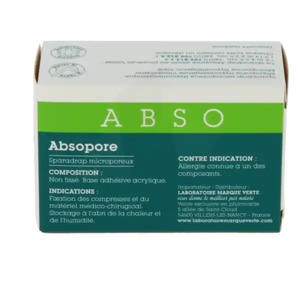 Absopore Sparadrap Microporeux 5mx2,5cm Avec Dévidoir