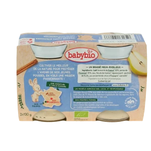 Babybio Alimentation Infantile Brassé Lait De Vache Poire Cannelle 2pots/130g