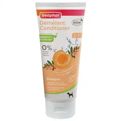 Beaphar Shampooing Démêlant 2en1 Labellisé Ecocert Extraits Naturels D'abricot & Huile D'argan 200ml à Thuir