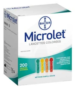 Microlet Lancette Siliconée Colorée B/200