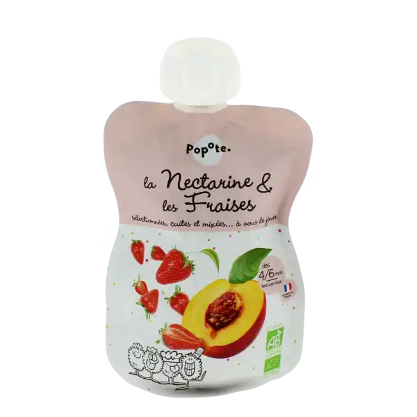 Popote Alimentation Infantile Nectarine Fraise Gourde/120g