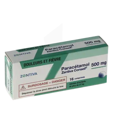 Paracetamol Zentiva K.s. 500 Mg, Comprimé à Auterive