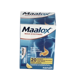 Maalox Maux D'estomac, Suspension Buvable Citron 20 Sachets