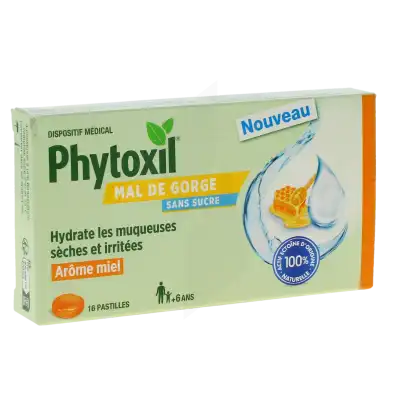 Phytoxil Mal De Gorge Pastilles Miel Adulte Enfant + 6 Ans Boîte De 16 à Paris