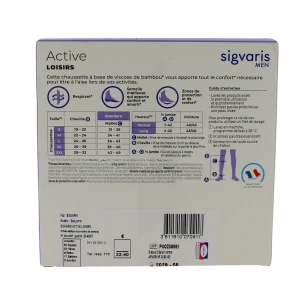 Sigvaris Active Loisirs Chaussette Classe 2 Homme Gris Anthracite Normal M