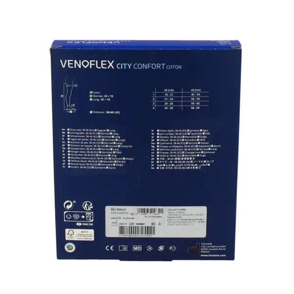 Venoflex City 2 Collant Coton Confort Homme Noir Taille 2n