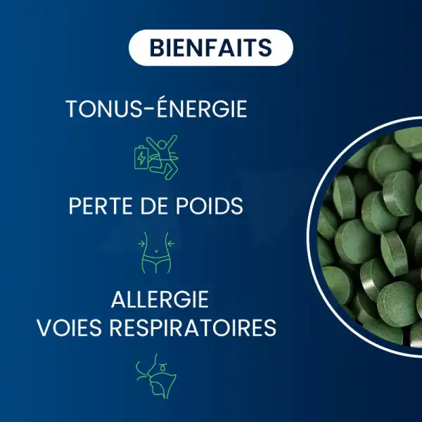 Dynveo Spiruline Bio Française 500 Comprimés De 500mg Titrage > 25% Phycocyanine