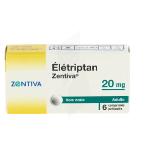 Eletriptan Zentiva 20 Mg, Comprimé Pelliculé