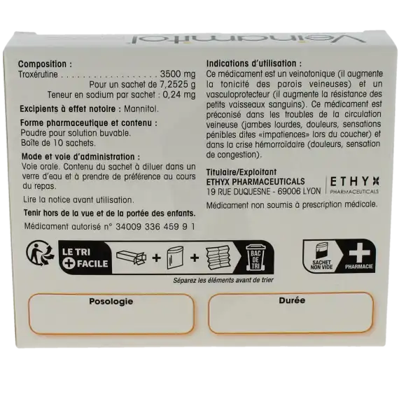 Veinamitol 3500 Mg, Poudre Pour Solution Buvable En Sachet