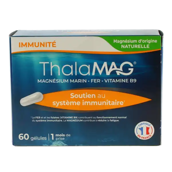 Thalamag Forme Physique & Mentale Magnésium Marin Fer Vitamine B9 Gélules Boîte De 60