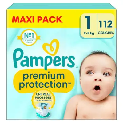 Pampers Couches Bébé Premium Protection 2 - 5 Kg Taille 1 Paquet/112 à CAYENNE