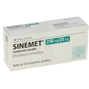 Sinemet 250 Mg/25 Mg, Comprimé Sécable