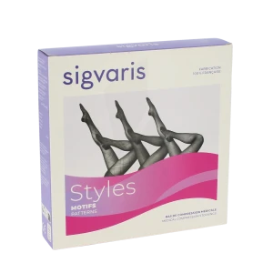 Sigvaris Styles Motifs Carreaux Collant Classe 2 Femme Noir Normal L