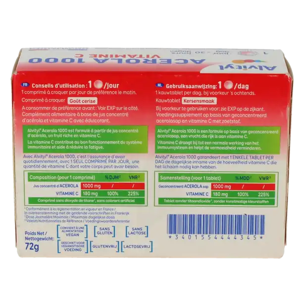 Alvityl Acérola 1000 Vitamine C Comprimés à Croquer B/30