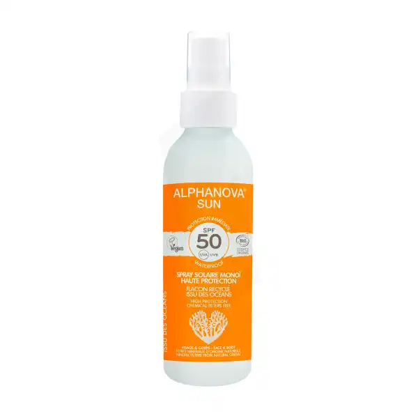 Alphanova Sun Bio Spf50 Spray Fl/125ml Recyclé Des Océans