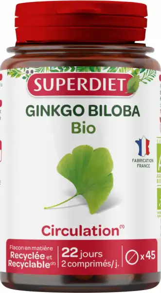 Superdiet Ginkgo Biloba Bio Comprimés B/45