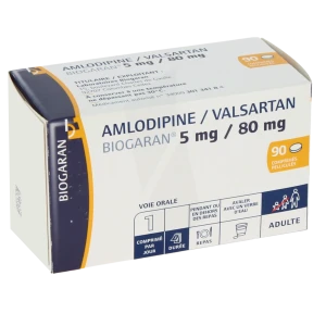 Amlodipine/valsartan Biogaran 5 Mg/80 Mg, Comprimé Pelliculé