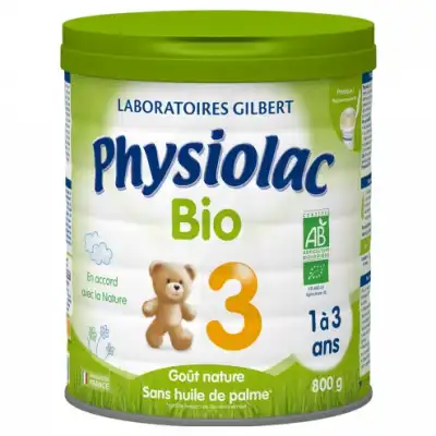Physiolac Lait Bio 3eme Age 900g à BOURG-SAINT-MAURICE