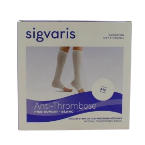 Sigvaris At2 Chaussette Pied Ouvert Blanc T3 Normal