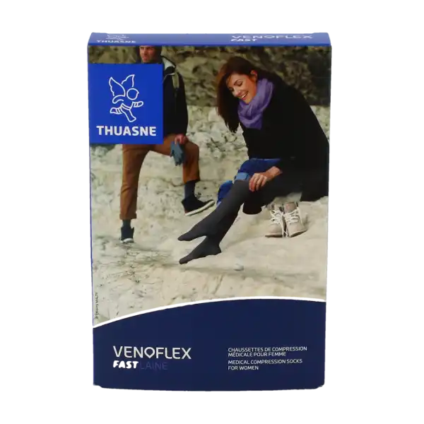 Thuasne Venoflex Fast 2 Chaussette Laine Femme Torsades écru T2n