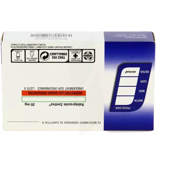 Rabeprazole Zentiva 20 Mg, Comprimé Gastro-résistant