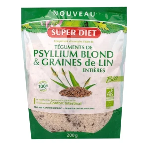 Superdiet Psyllium + Graine De Lin Bio Sachet/200g