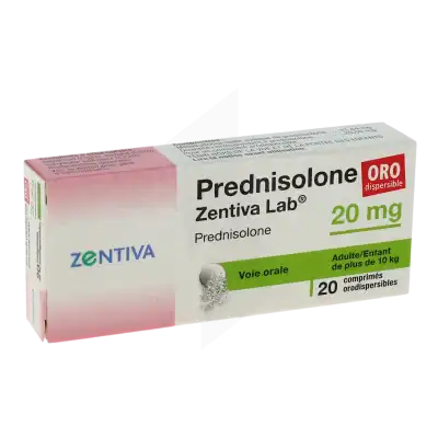 PREDNISOLONE ZENTIVA LAB 20 mg, comprimé orodispersible