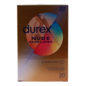 Durex Nude Préservatif Lubrifié Sans Latex Boîte De 20