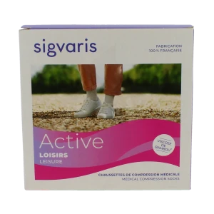 Sigvaris Active Loisirs Chaussette Classe 2 Femme Rose Pêche Long S