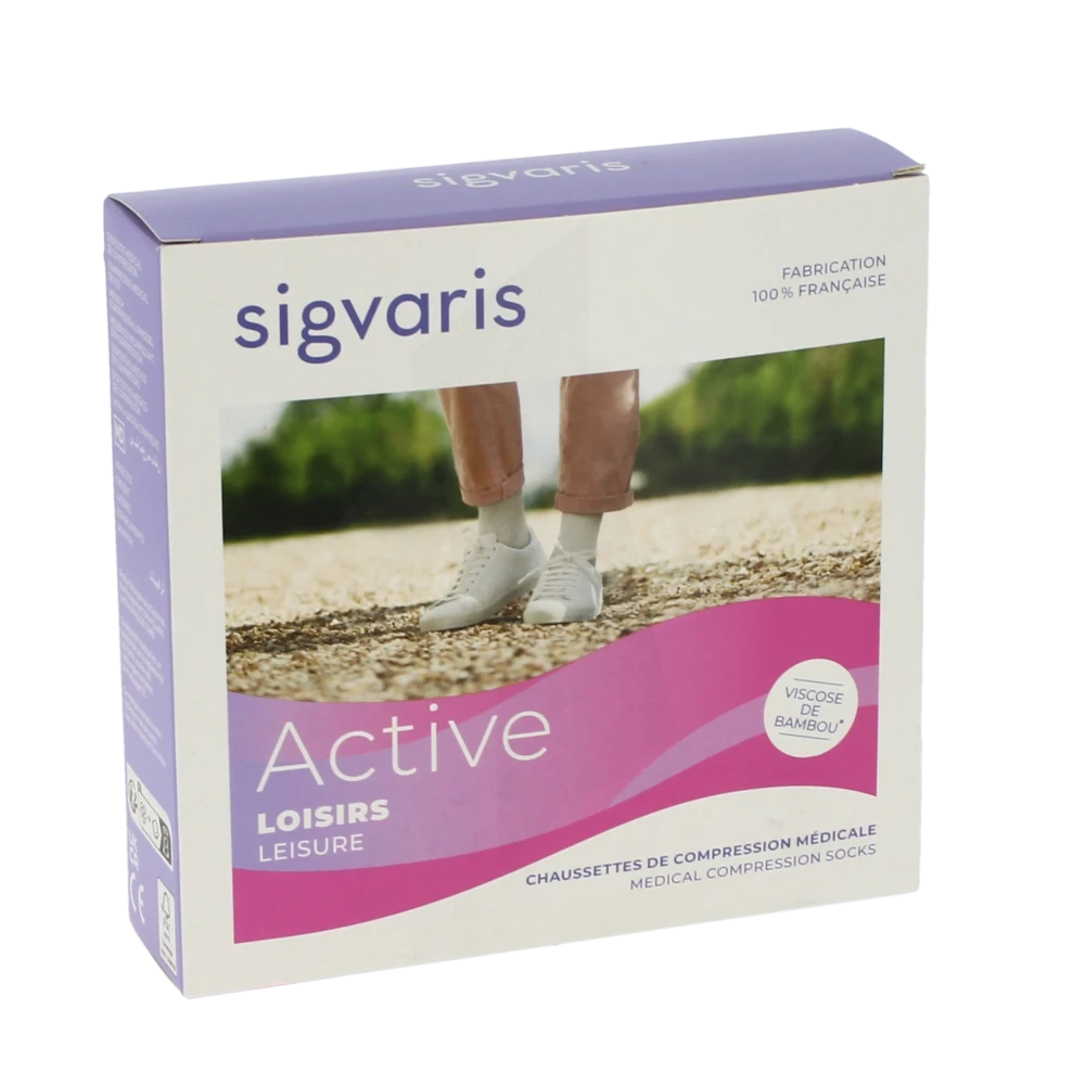 Sigvaris Active Loisirs New Chaussette Classe 2 Femme Noir Normal Xl