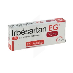 Irbesartan Eg 75 Mg, Comprimé Pelliculé