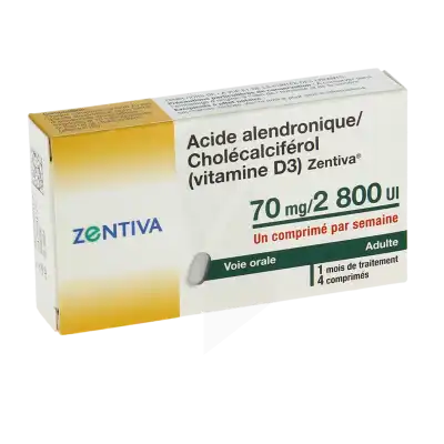 Acide Alendronique/cholecalciferol (vitamine D3) Zentiva 70 Mg/2 800 Ui, Comprimé à SAINT-PRIEST